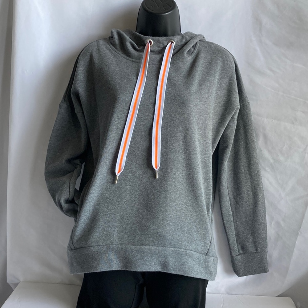Xersion Gray Pull-Over Drawstring Hoodie Size Small